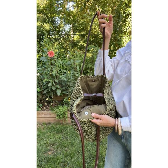 Olive Woven Tote Bag - Picture 6 of 6